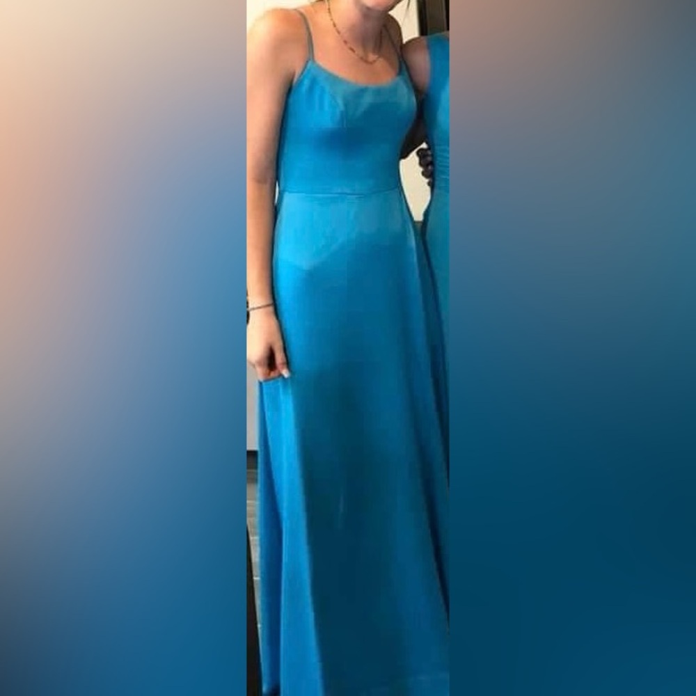 David's Bridal Teal Blue Gown